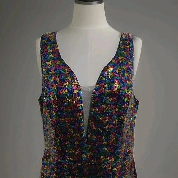 Grace Karin Women's Sequin Cocktail Party Dress Stretch Back Zip Sze Medium - Picture 4 of 13